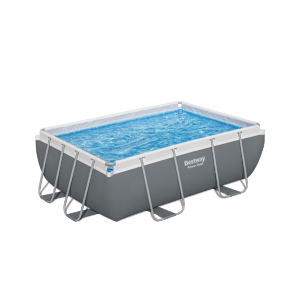 Bestway 56629 Stainless Steel Frame Above Ground Outdoor Swimming Pool Rectangle Piscina